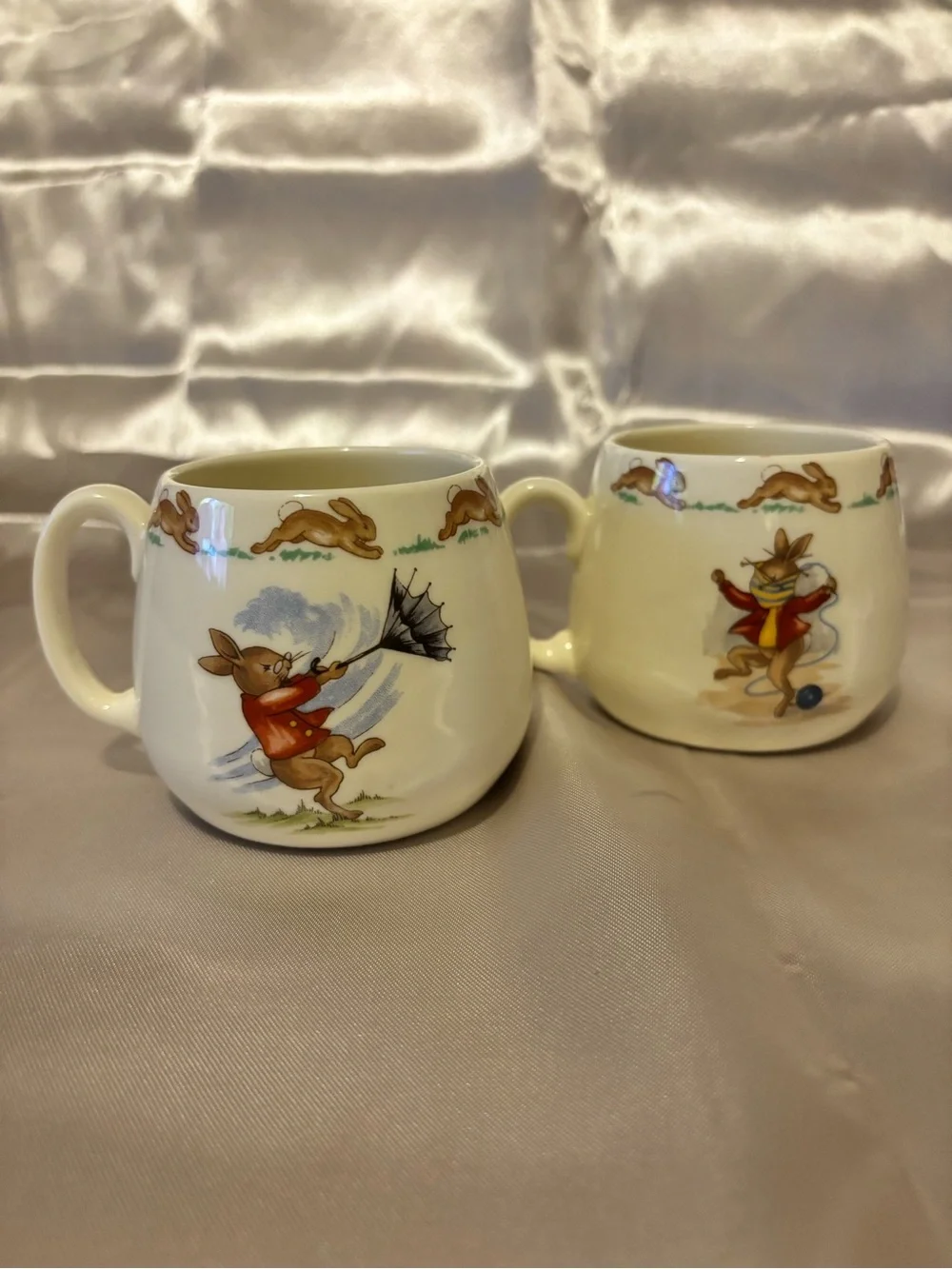 Set of 2 Vintage Royal Doulton Bunnykins Fine Bone Child’s Mugs
